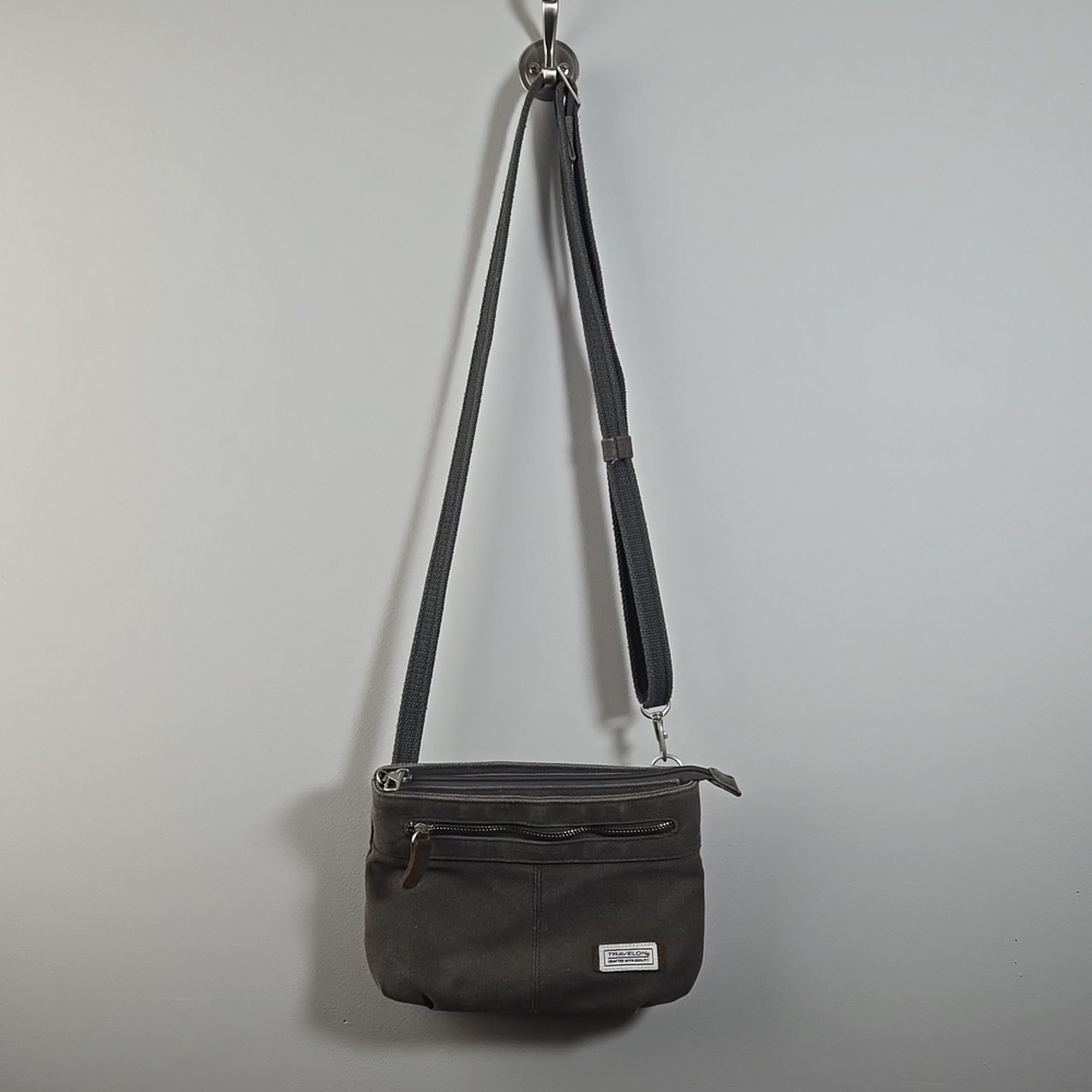 Travelon Pewter Canvas Anti-theft Crossbody Purse